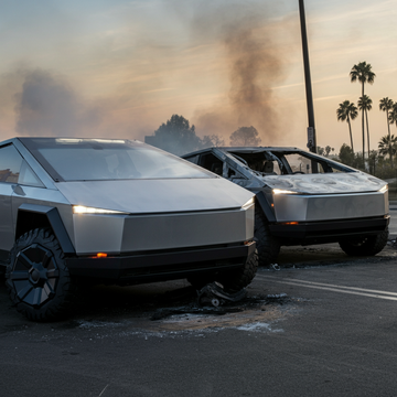 Two Tesla Cybertrucks Engulfed in Mysterious Fire at Santa Monica Parking Garage