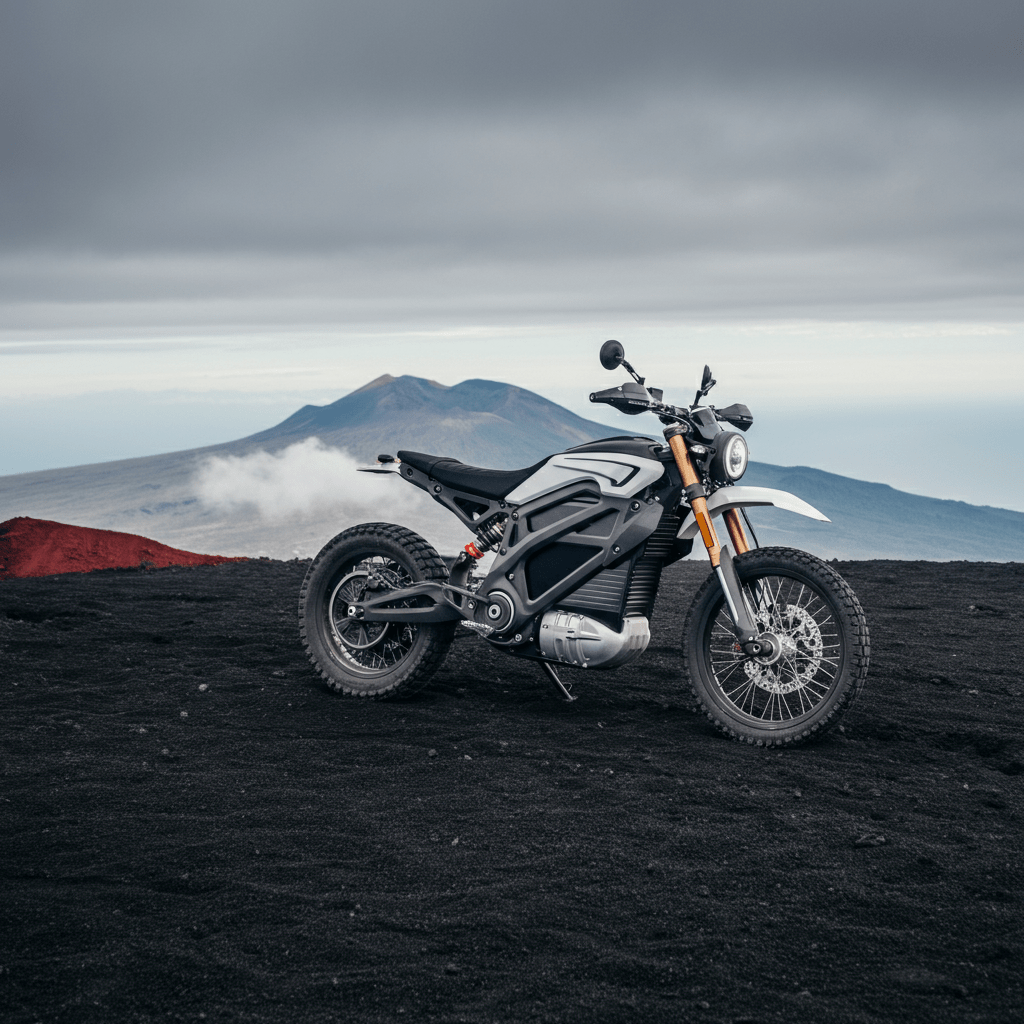 Electric Motorcycle Sets New World Record on Active Volcano - Tesevo