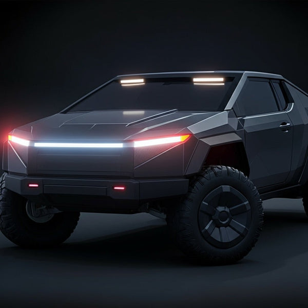 Plus de fonctionnalités du Cybertruck révélées : animation de la barre lumineuse, yeux rouges lumineux du Cyber Owl, et suspension au démarrage