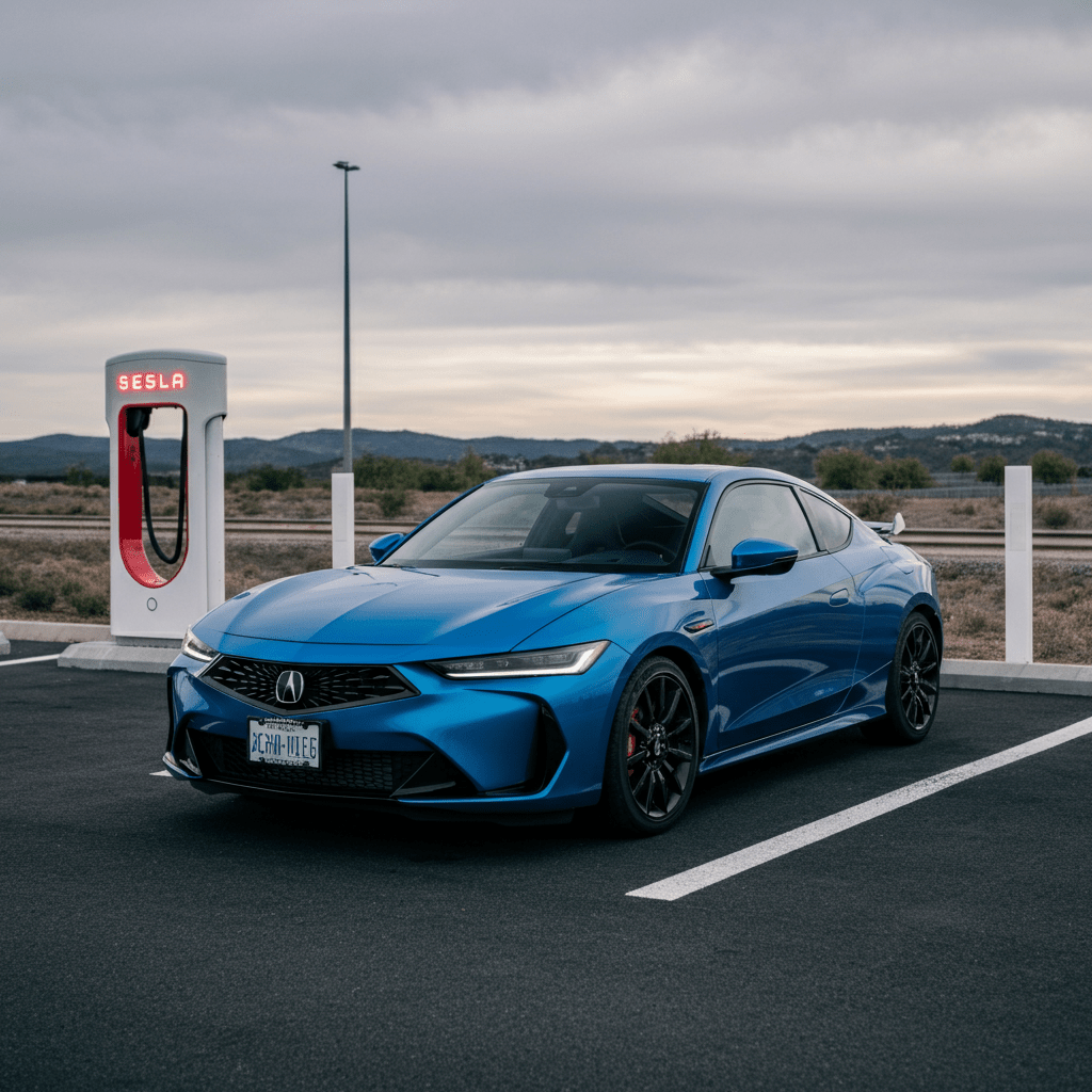 New Acura RSX EV Set to Launch: Spotted Charging at Tesla Supercharger - Tesevo