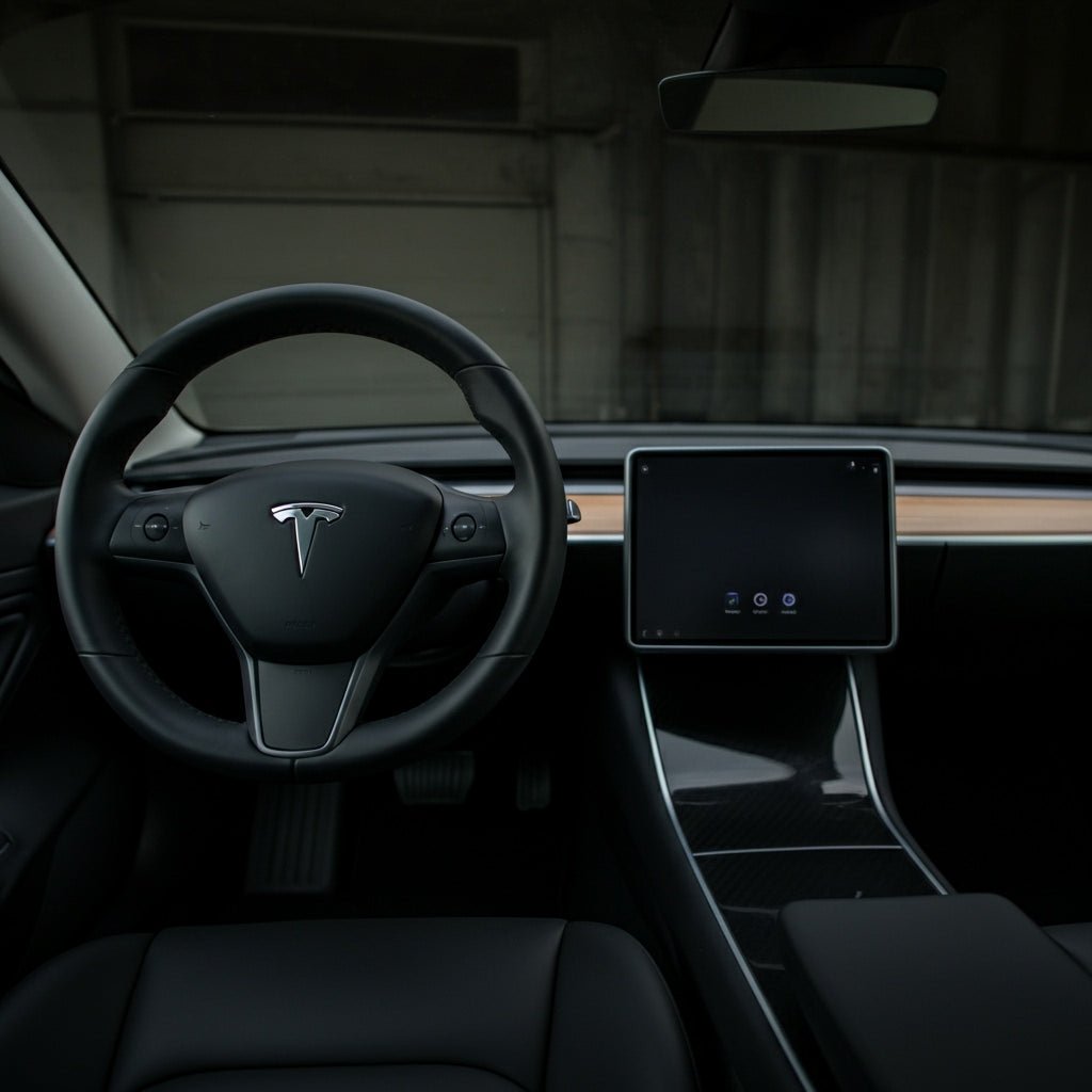 Tesla Unveils Carbon Fiber Dashboard Upgrade for the Refreshed Model 3