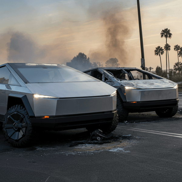 Two Tesla Cybertrucks Engulfed in Mysterious Fire at Santa Monica Parking Garage