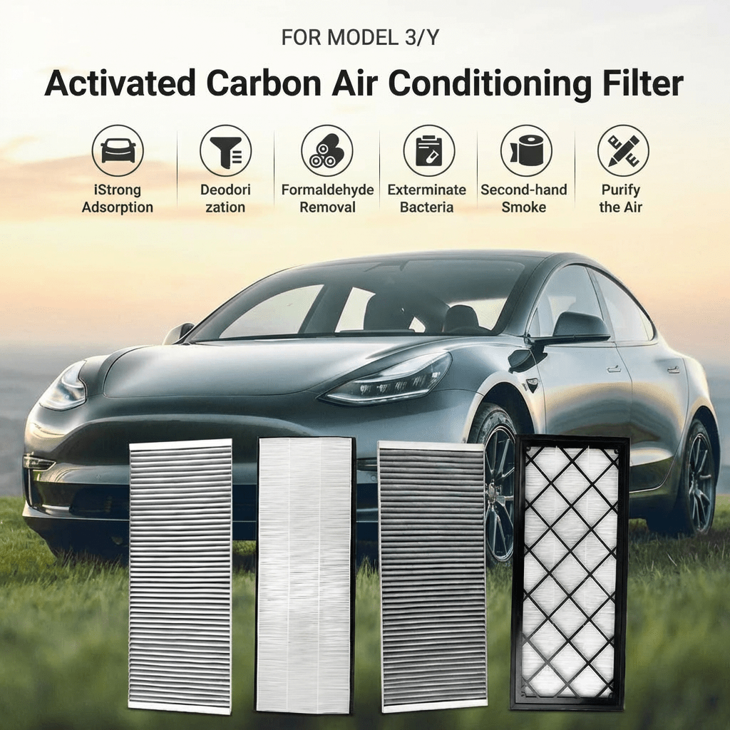TESEVO Externer oberer und unterer Luftfilter für Tesla Model Y (4 Stück)