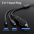 TESEVO Starlink Mini 3-in-1 car USB-C DC power cable installed view