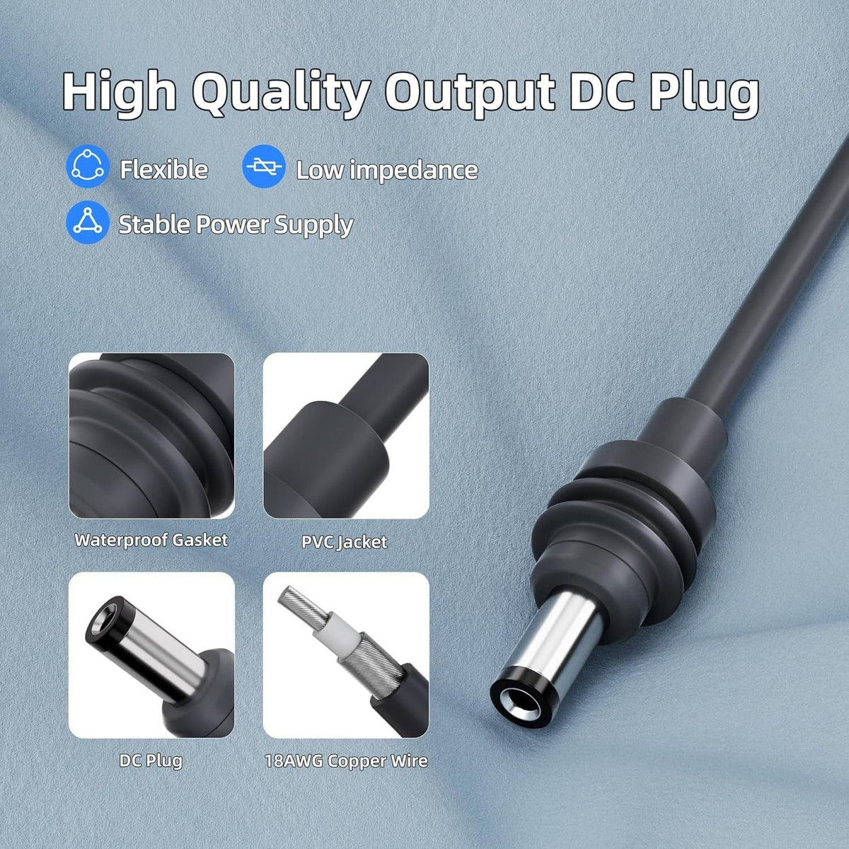 TESEVO Starlink Mini 3-in-1 car USB-C DC power cable material detail