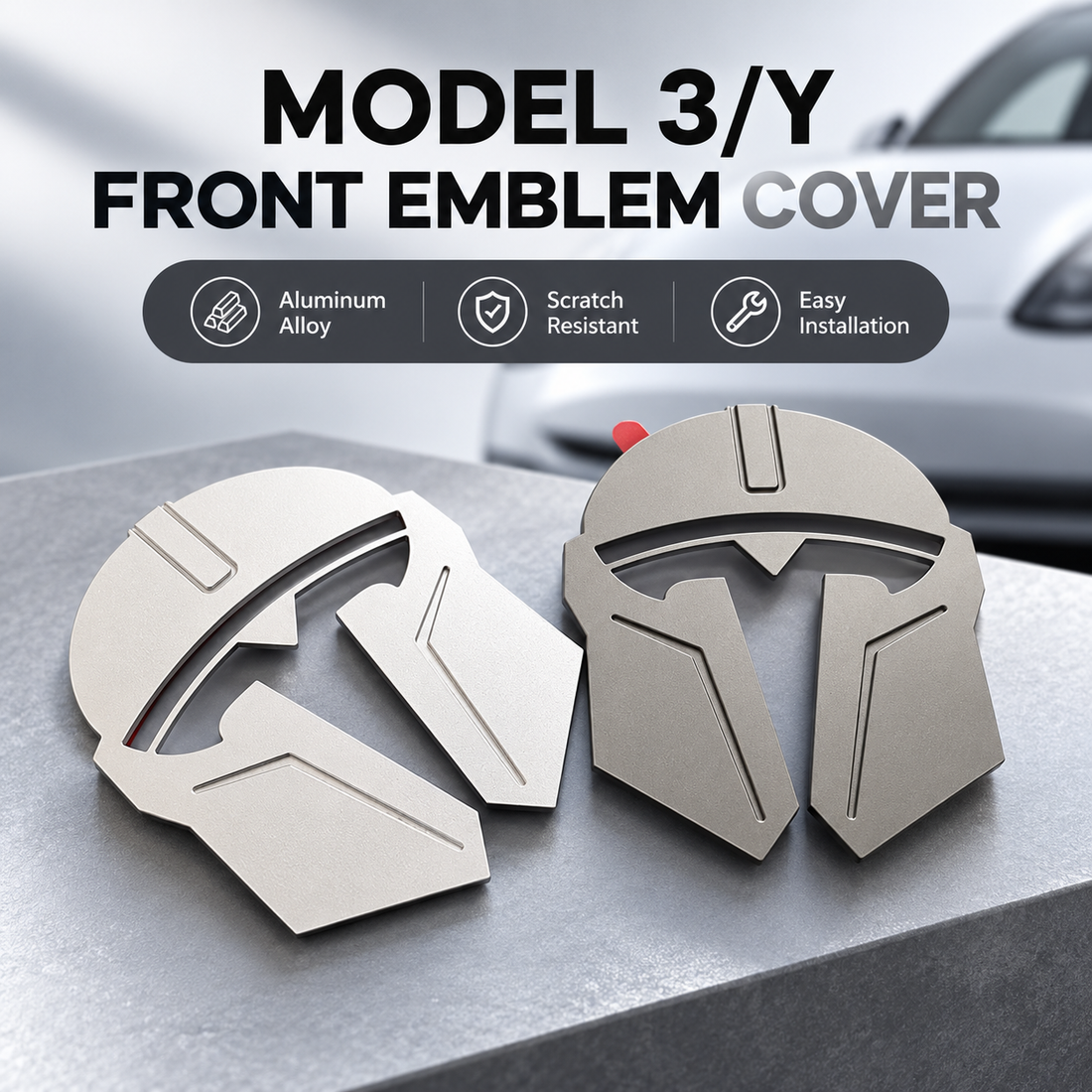TESEVO metal badge stickers for Model 3/Y main view