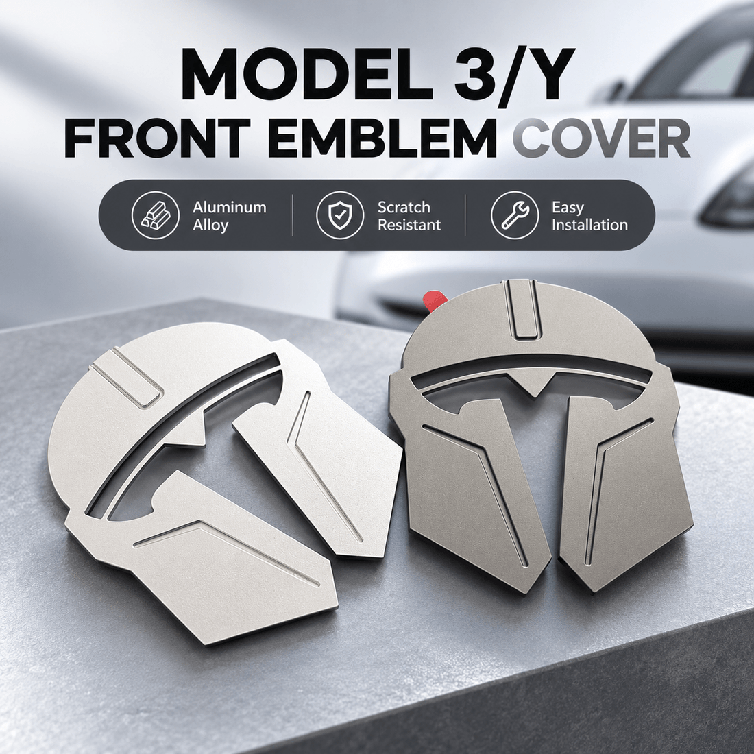 TESEVO metal badge stickers for Model 3/Y main view