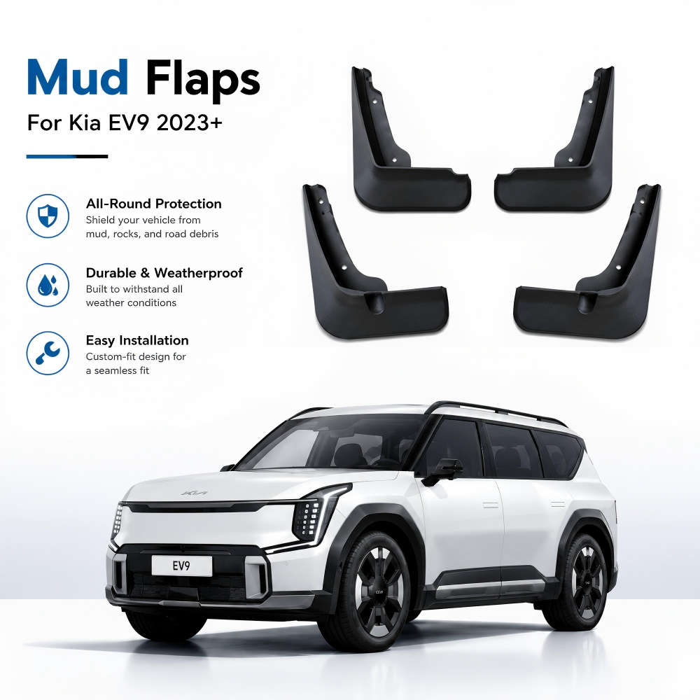 Mud Flaps Splash Guards for Kia EV9 2023-2026 (Without Side Steps)