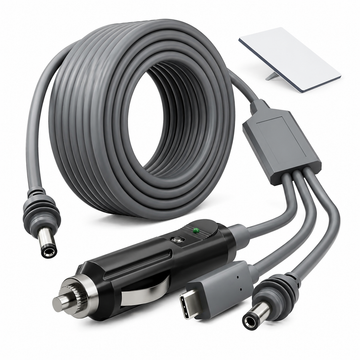 3-in-1 Power Cable for Starlink Mini | Cigarette Lighter + USB-C + DC Plug | 2M-5M