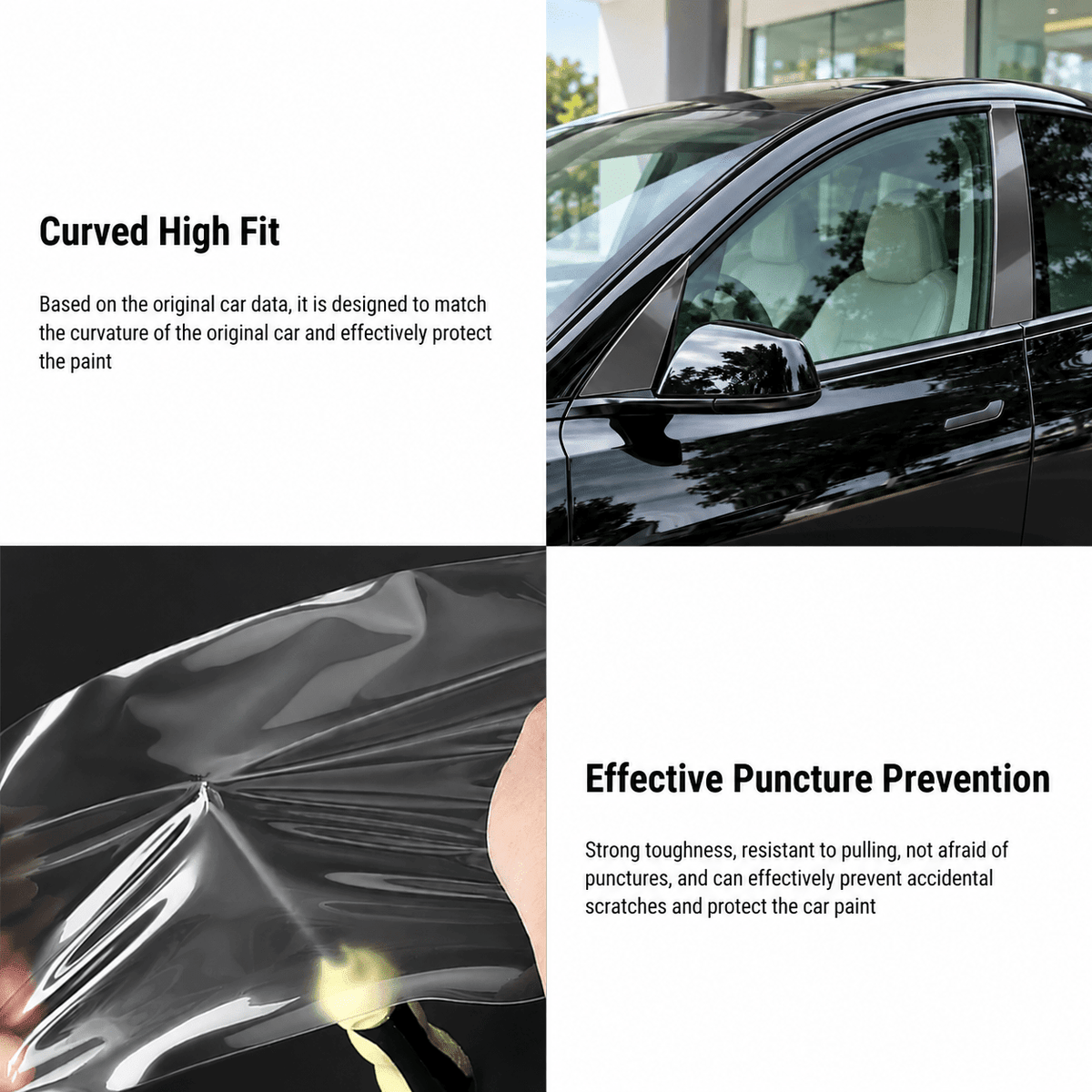 AB Pillar Protective Film for Tesla Model 3 Highland / Model Y Juniper / Model YL | 4-Pack - Tesevo