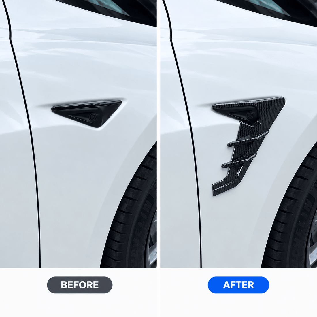 ABS Thunder Side Camera Cover for Model 3 Highland / Model Y Juniper / YL | 2-Pack - Tesevo