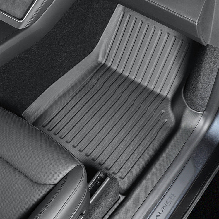 All Weather TPE Floor Mats with Door Sill Protector for Model 3 Highland - Tesevo