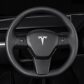 Carbon Fiber Full-Wrap Steering Wheel Trim for Tesla Model 3 / Model Y - Tesevo
