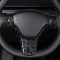 Carbon Fiber Full-Wrap Steering Wheel Trim for Tesla Model 3 / Model Y - Tesevo