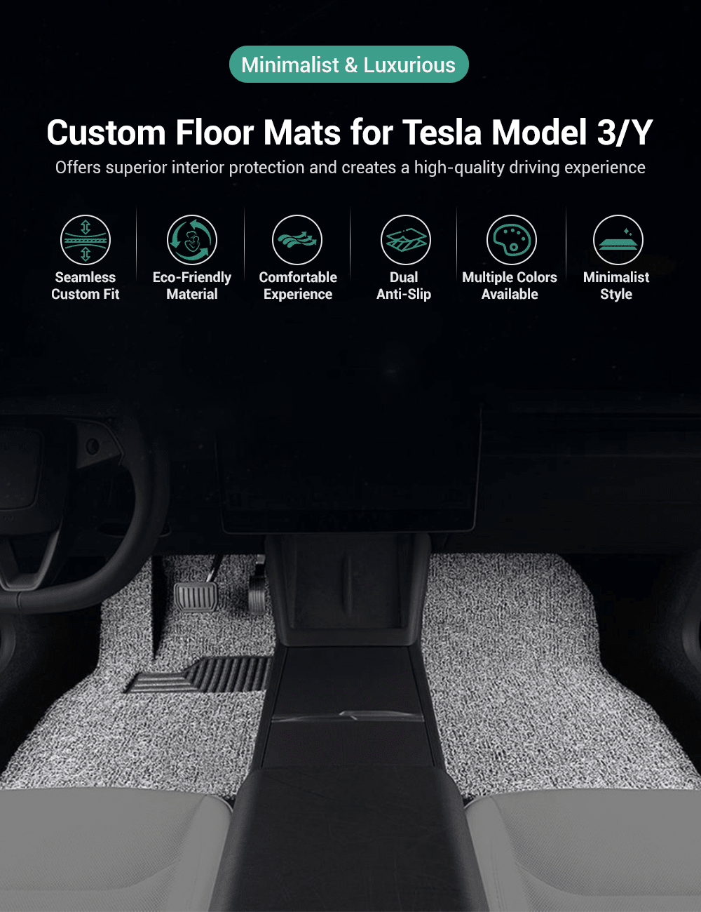Coil Floor Mats for Tesla Model 3 Highland & Model Y Juniper | Left Hand Drive - Tesevo