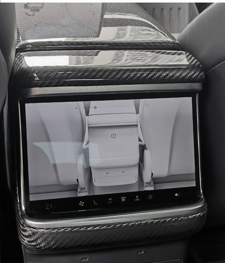 P76 Rear Screen Dry Carbon Fiber Rear Screen Air Outlet Frame Overlay for Model S/X