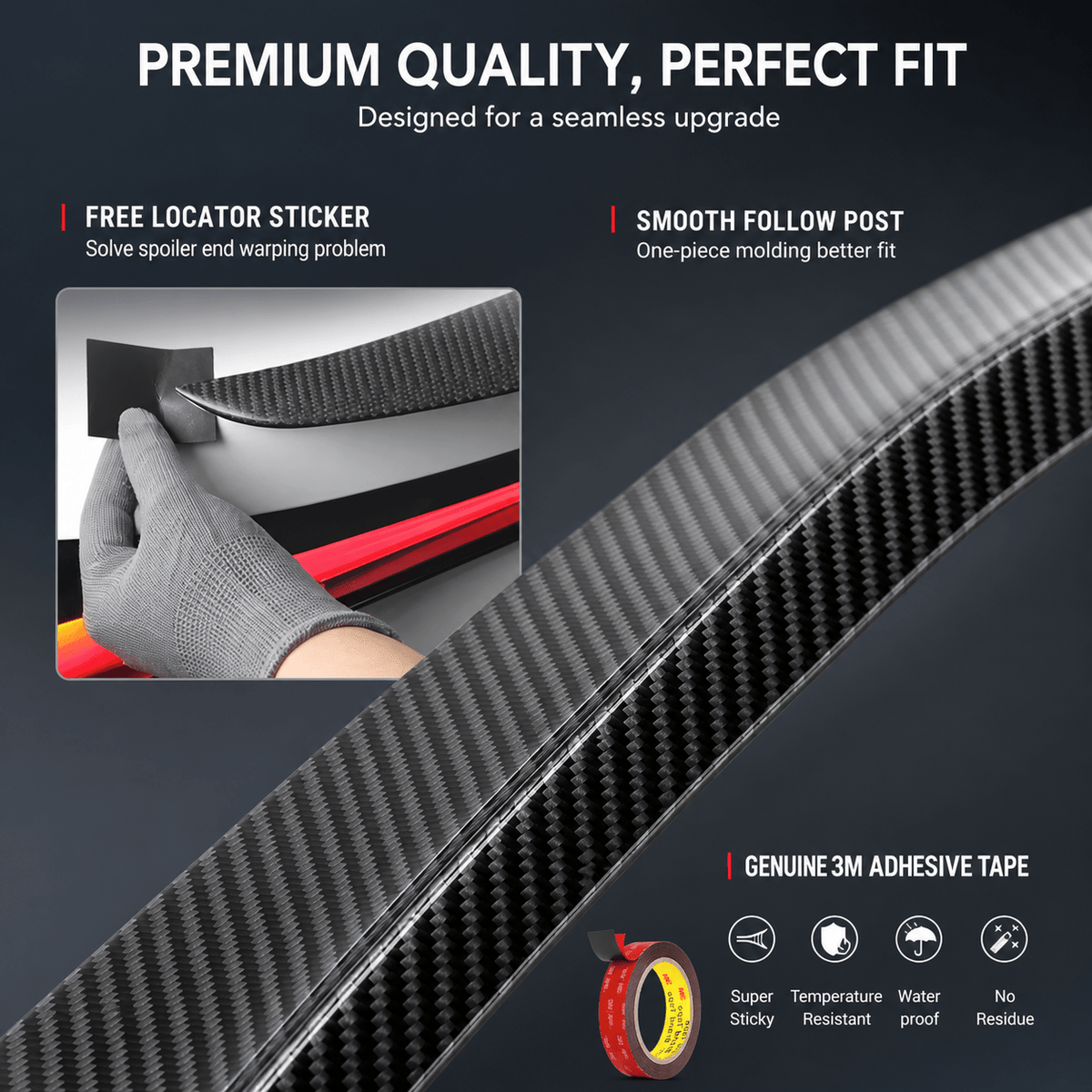 Dry Carbon Fiber Spoiler for Model Y Juniper / Model Y Standard - Tesevo