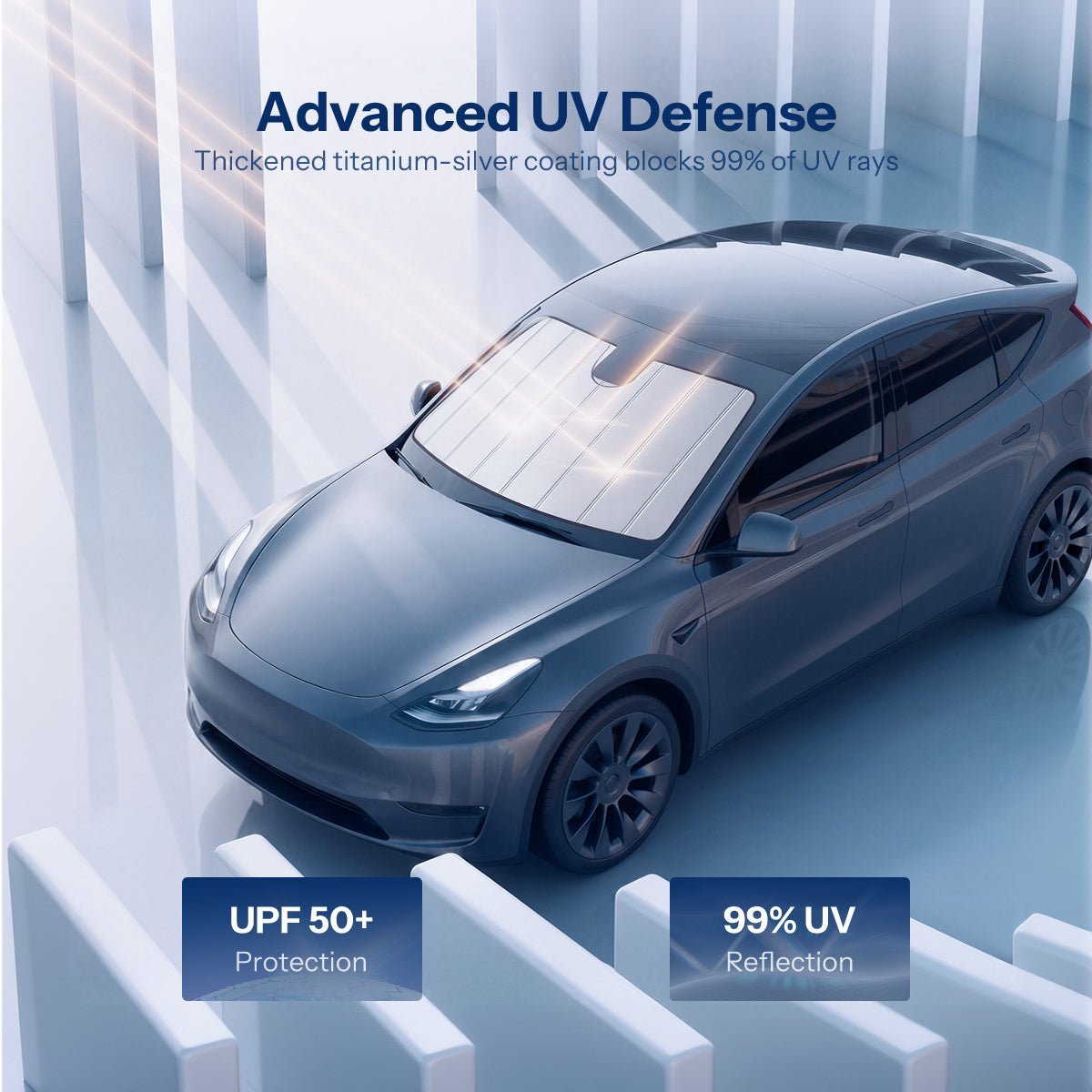 Foldable Front Windshield Sunshade for Model 3 / Model Y - Tesevo