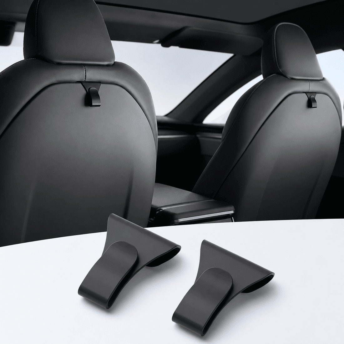 Front Seat Back Hooks for Tesla Model S / Model X 2023+ | 2-Pack - Tesevo