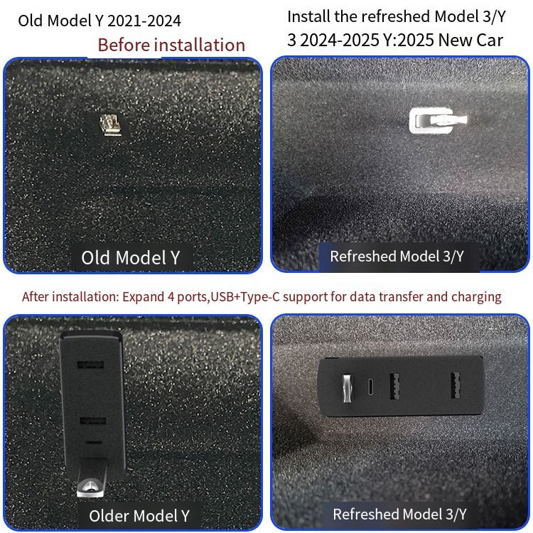 Juniper Eusb Handschoenenvak USB-hub voor Model Y Juniper & Model 3 Highland