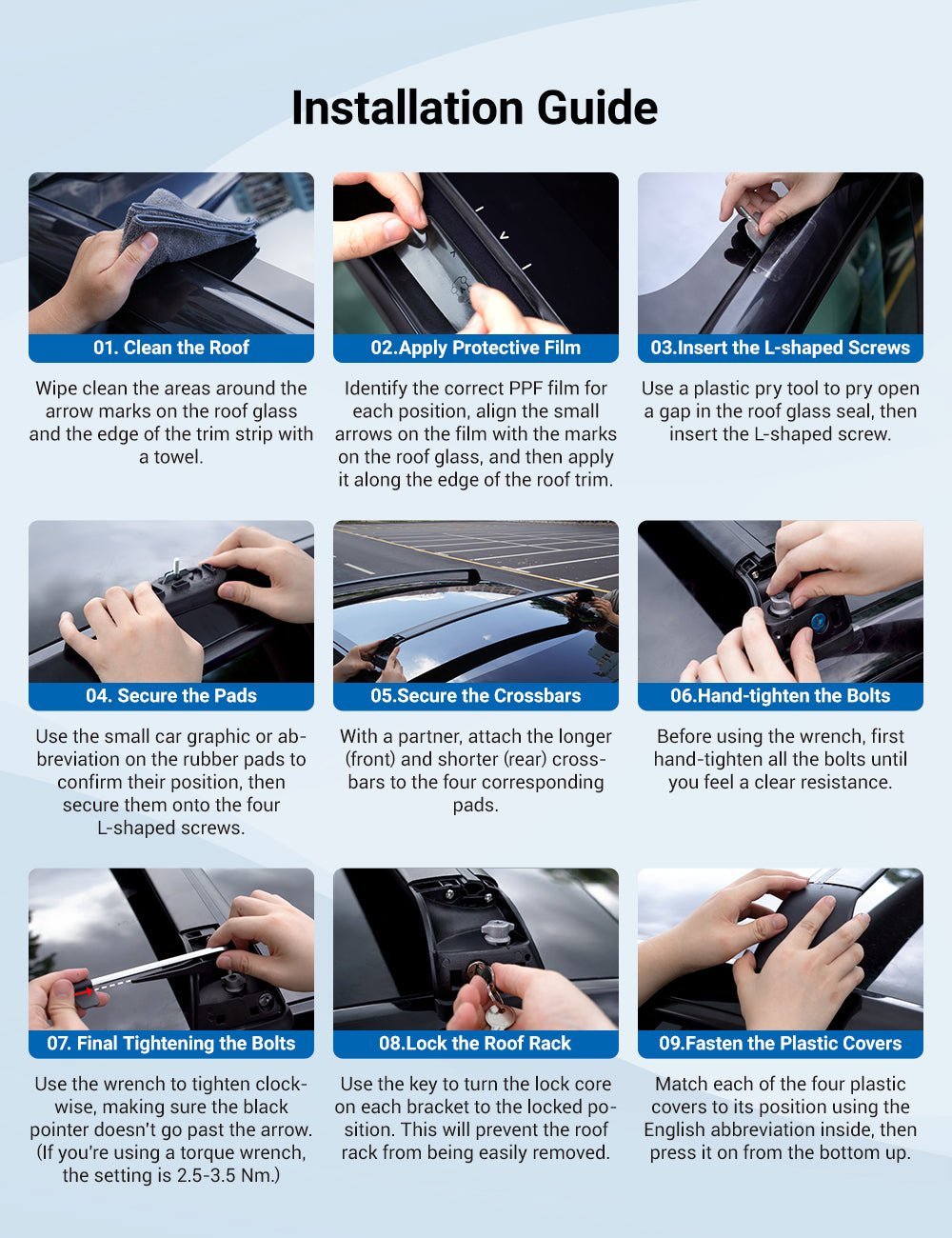 TESEVO Highland roof rack locks and clamps detail