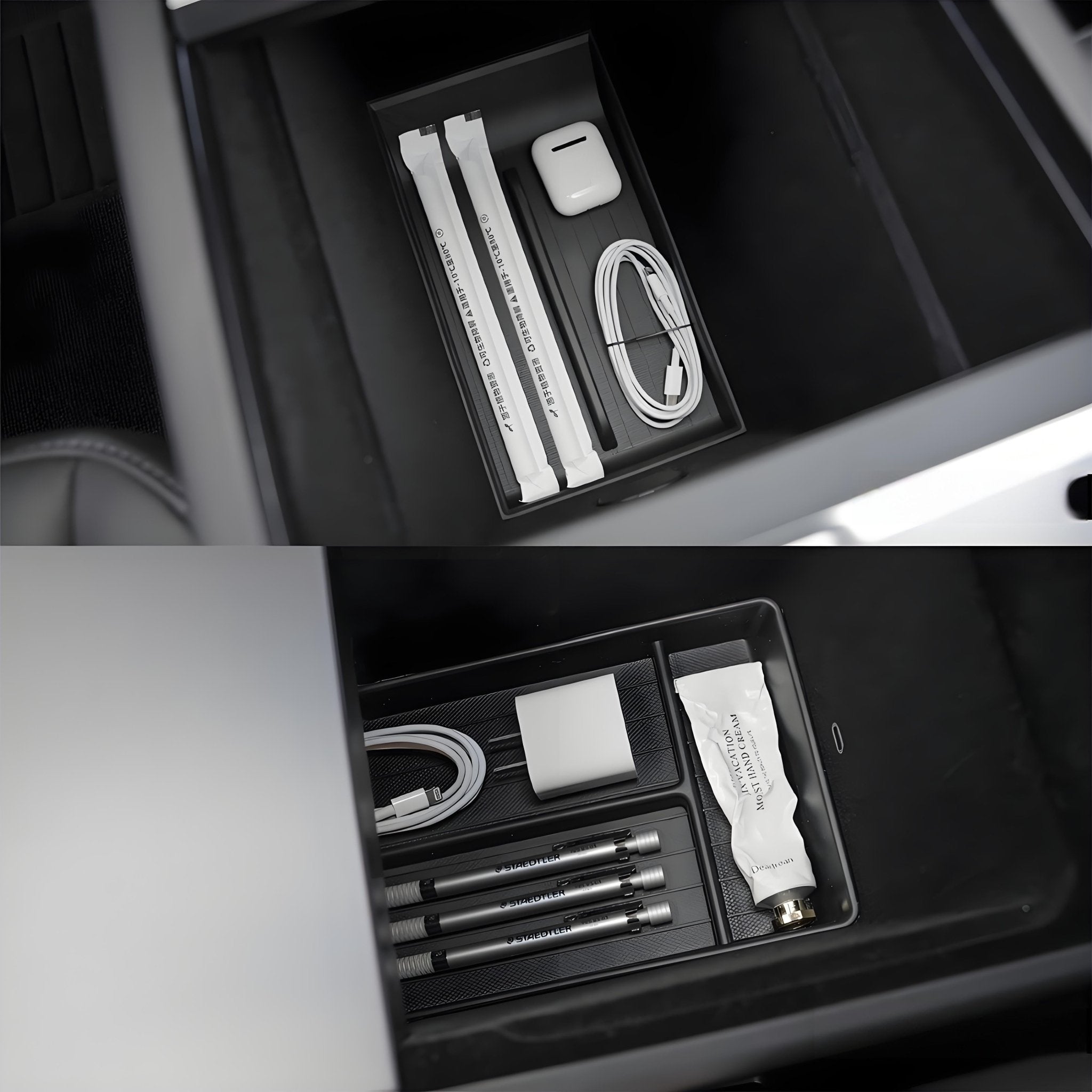 Tesevo Lower Center Console Storage Organizer for Tesla Model Y Juniper
