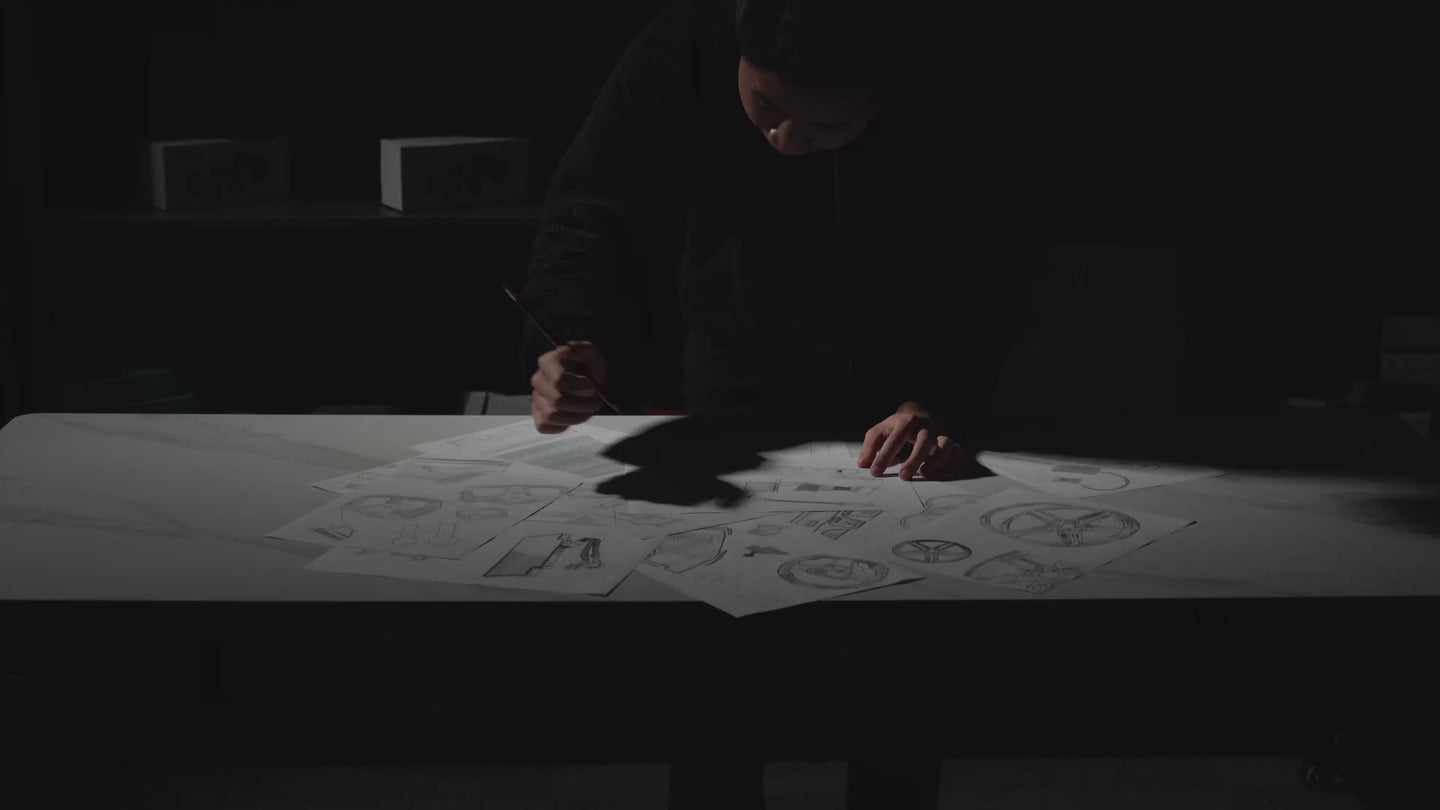Product design sketches from the TESEVO brand film