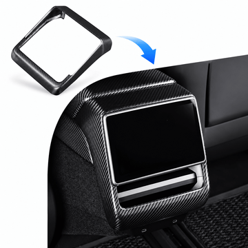 TESEVO real carbon fiber rear screen trim frame Model 3 Highland – main product view