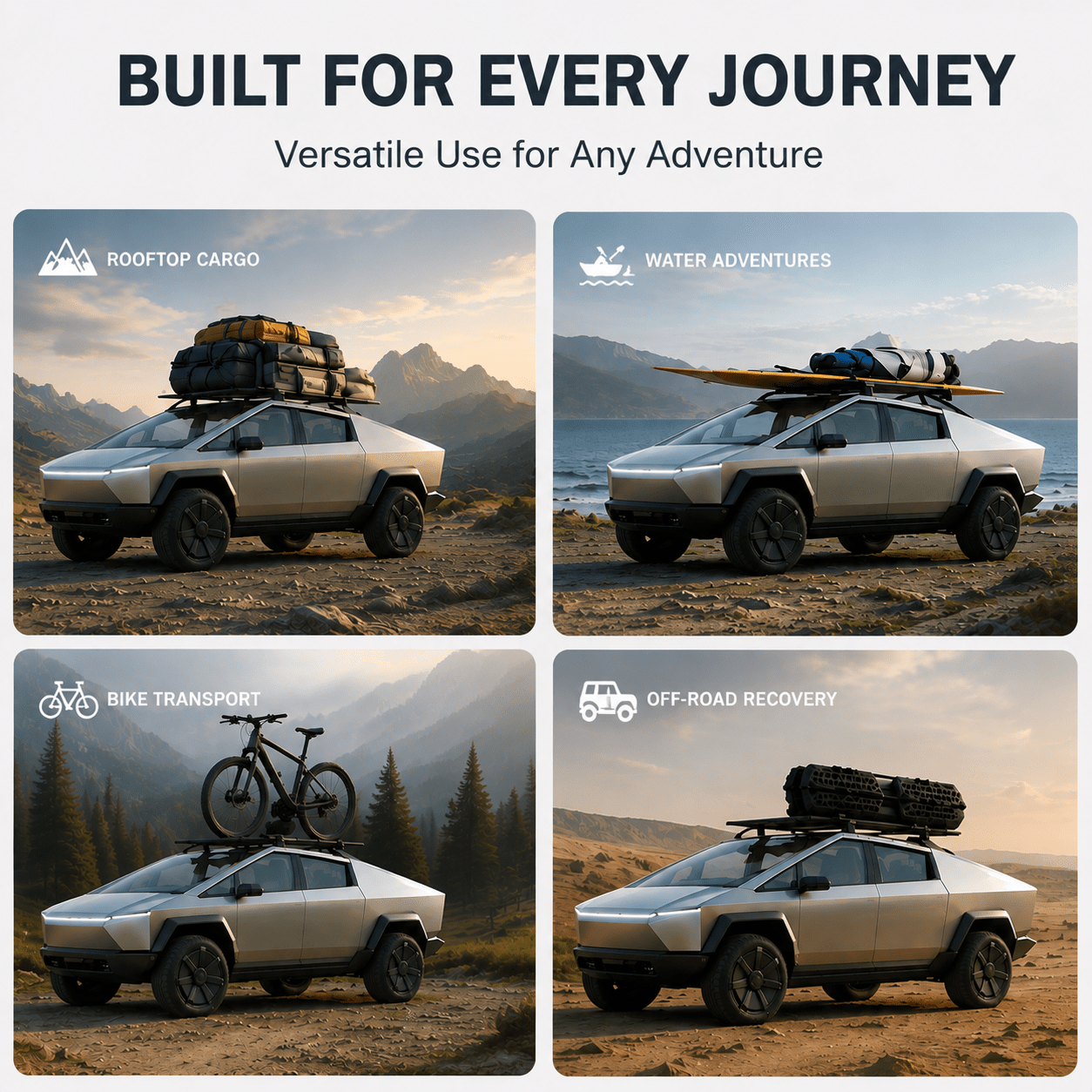 Roof Rack Crossbar for Cybertruck | OEM-Fit | No-Drilling - Tesevo