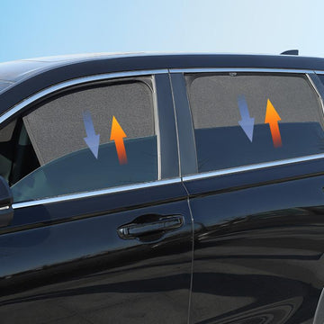 TESEVO EV9 magnetic sunshade installed on side window