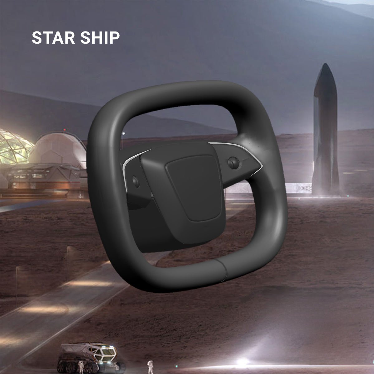 TESEVO Starlink 4.0 Cyber yoke steering wheel Highland Juniper material detail