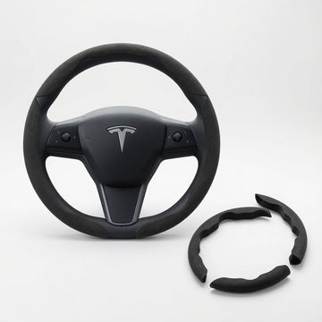 TESEVO Model 3 Y Alcantara anti-slip steering wheel cover main