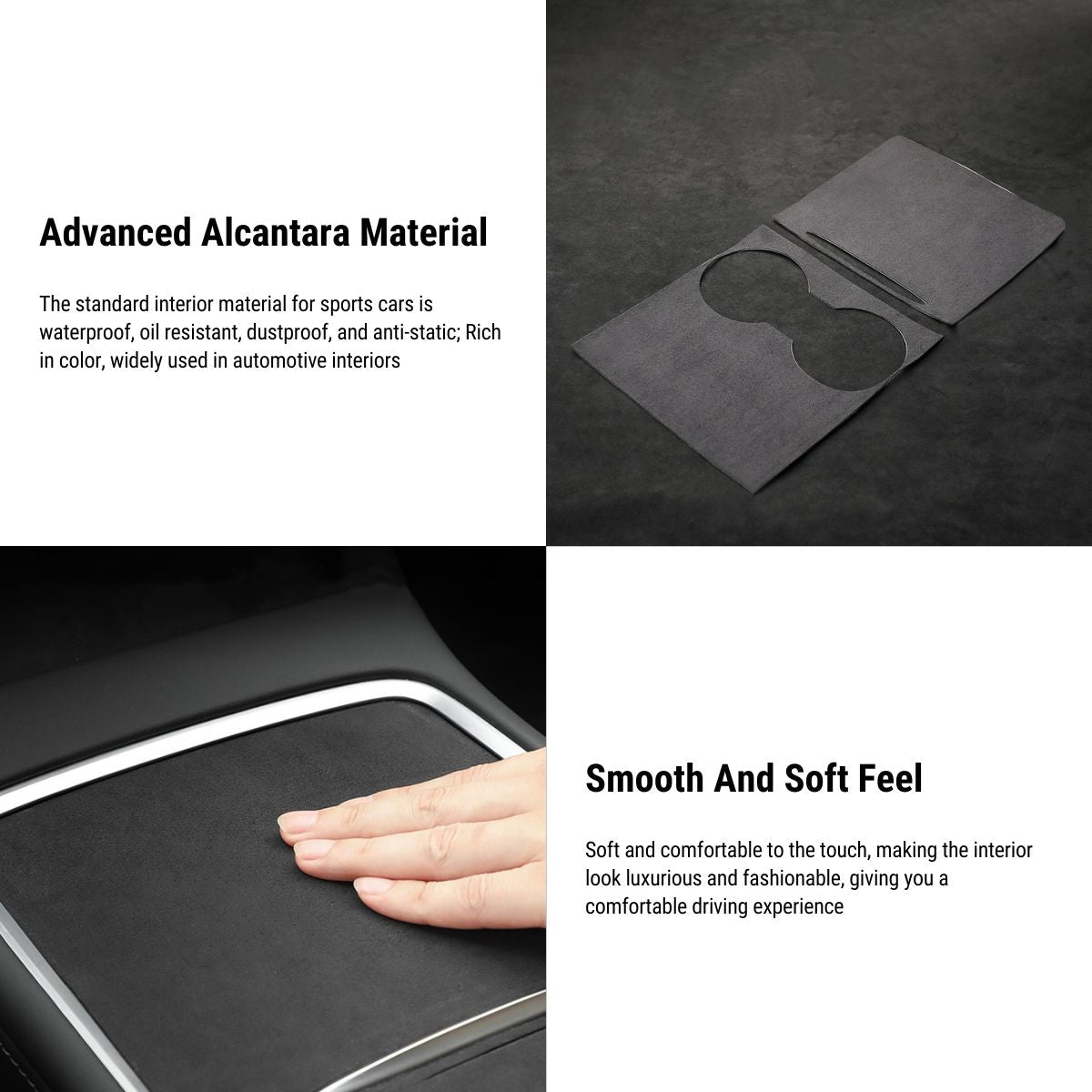 TESEVO Alcantara Center Console Overlay for Model 3 / Model Y - Tesevo