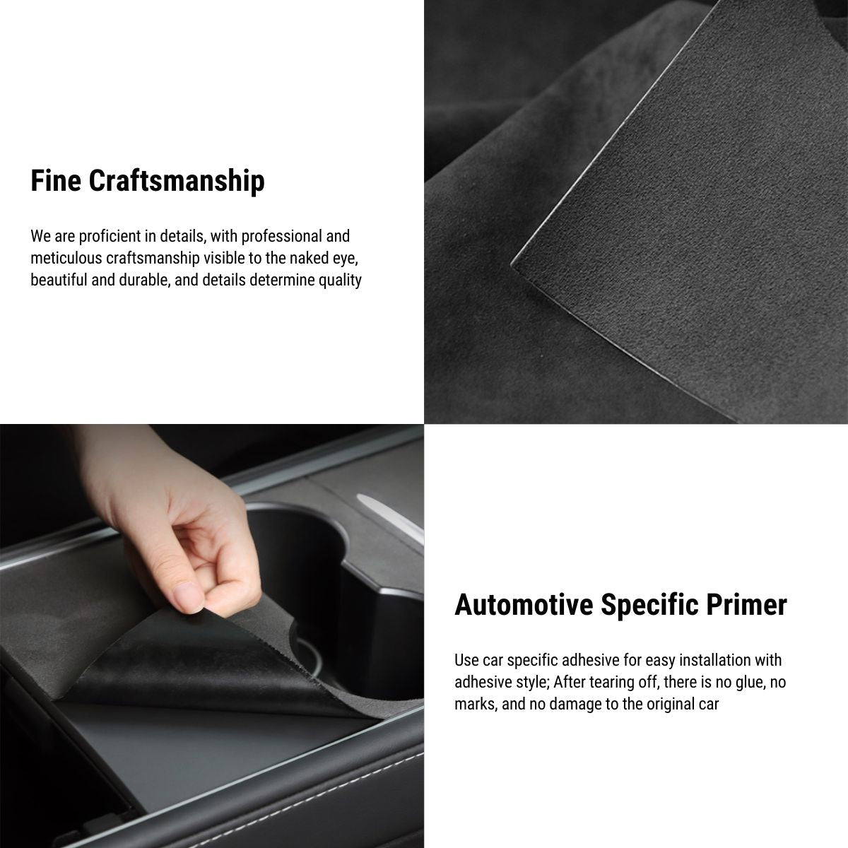 TESEVO Alcantara Center Console Overlay for Model 3 / Model Y - Tesevo