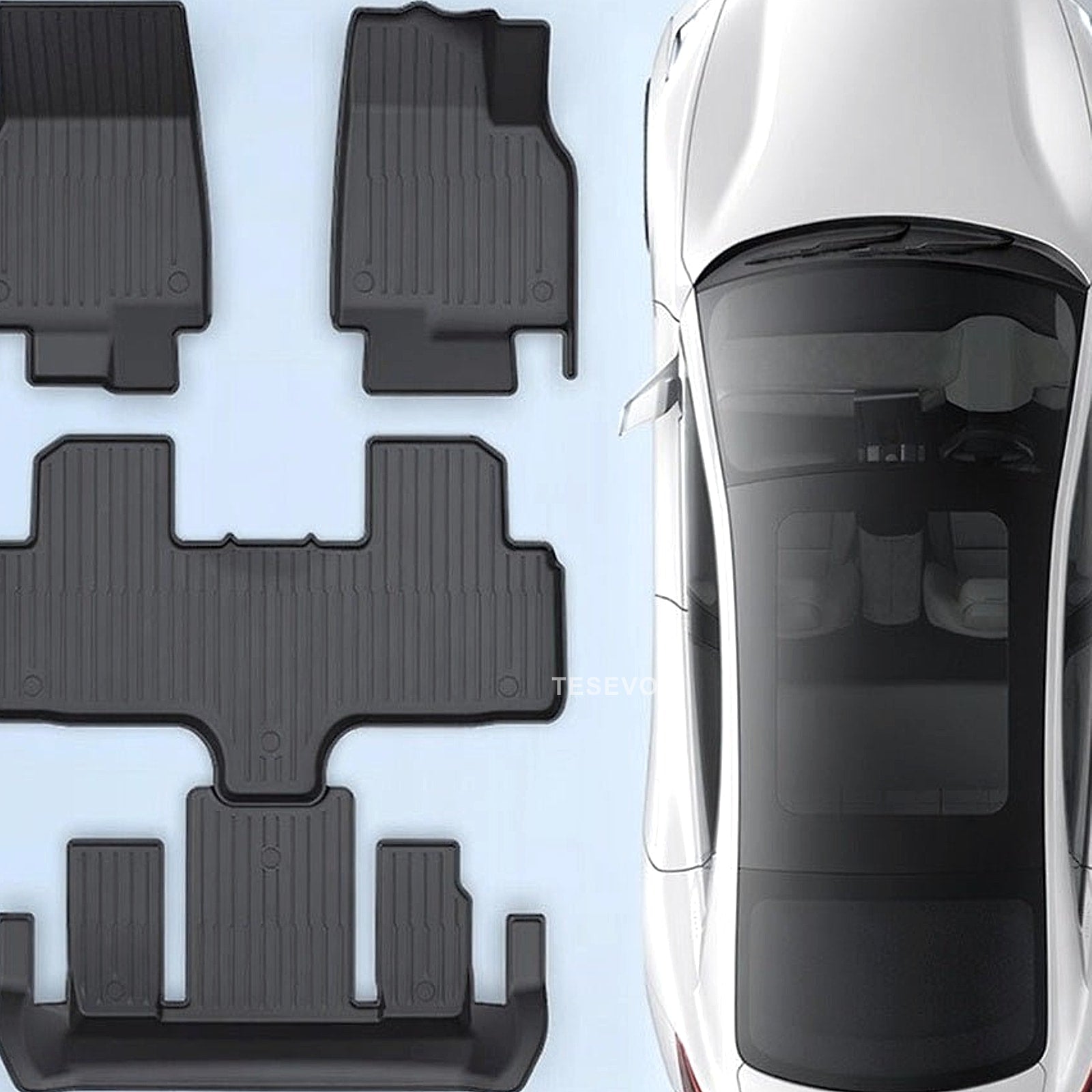 TESEVO All-Weather TPE Floor Mats for Tesla Model YL 2026+ - Tesevo