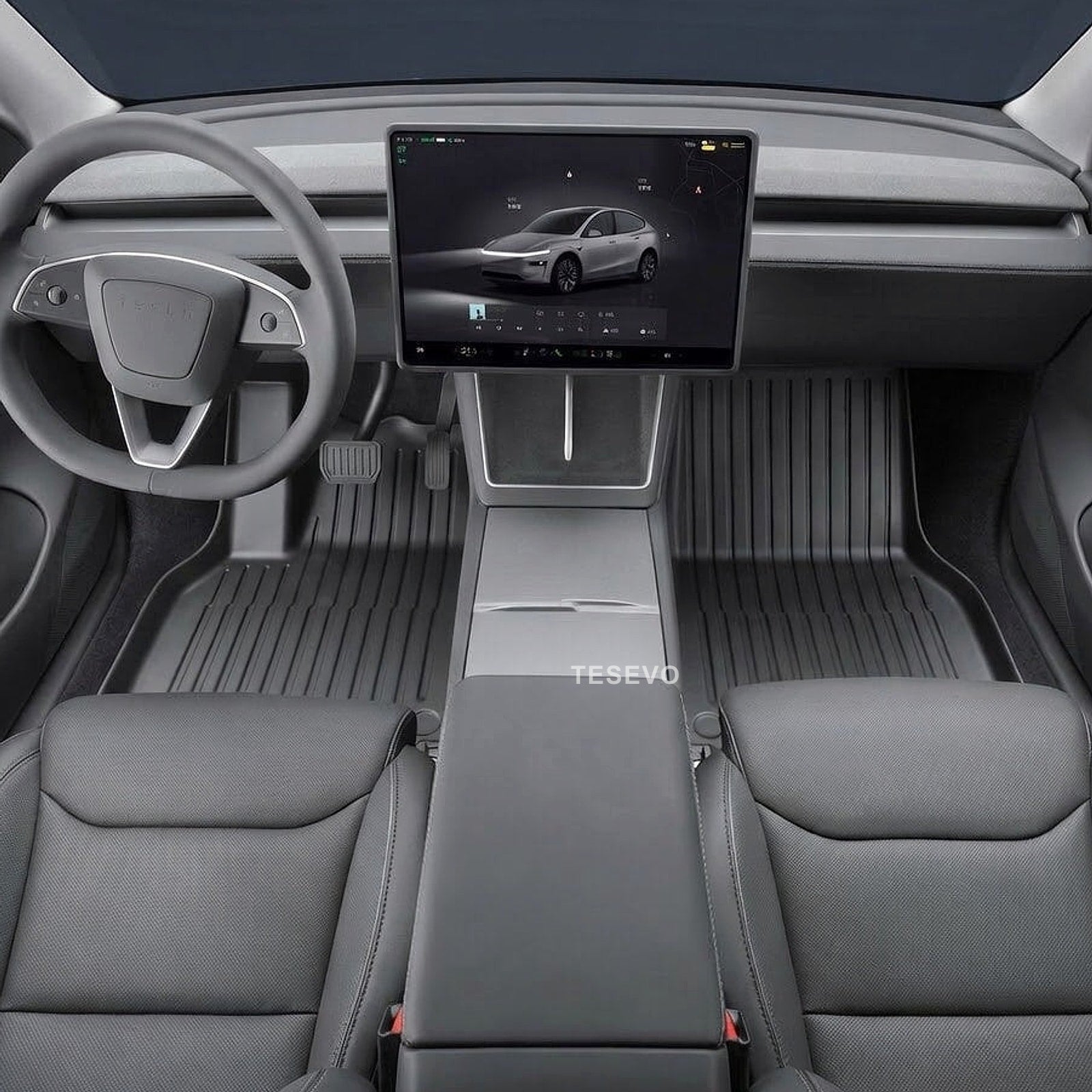 TESEVO All-Weather TPE Floor Mats for Tesla Model YL 2026+ - Tesevo
