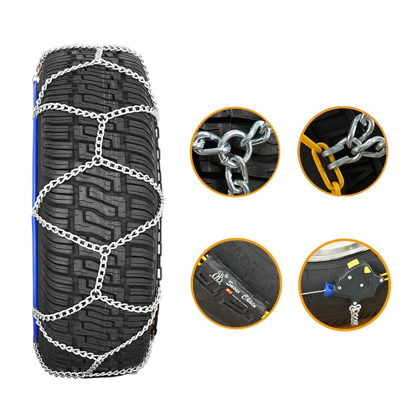 TESEVO auto-tighten snow chains packaging and kit
