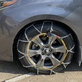 TESEVO snow chains installed on Tesla Model 3/Y tire