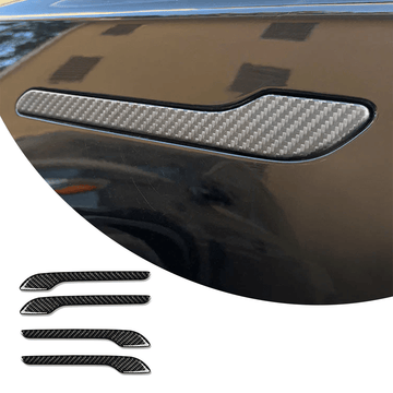 TESEVO Model 3/Y carbon fiber door handle cover 4-pack product shot