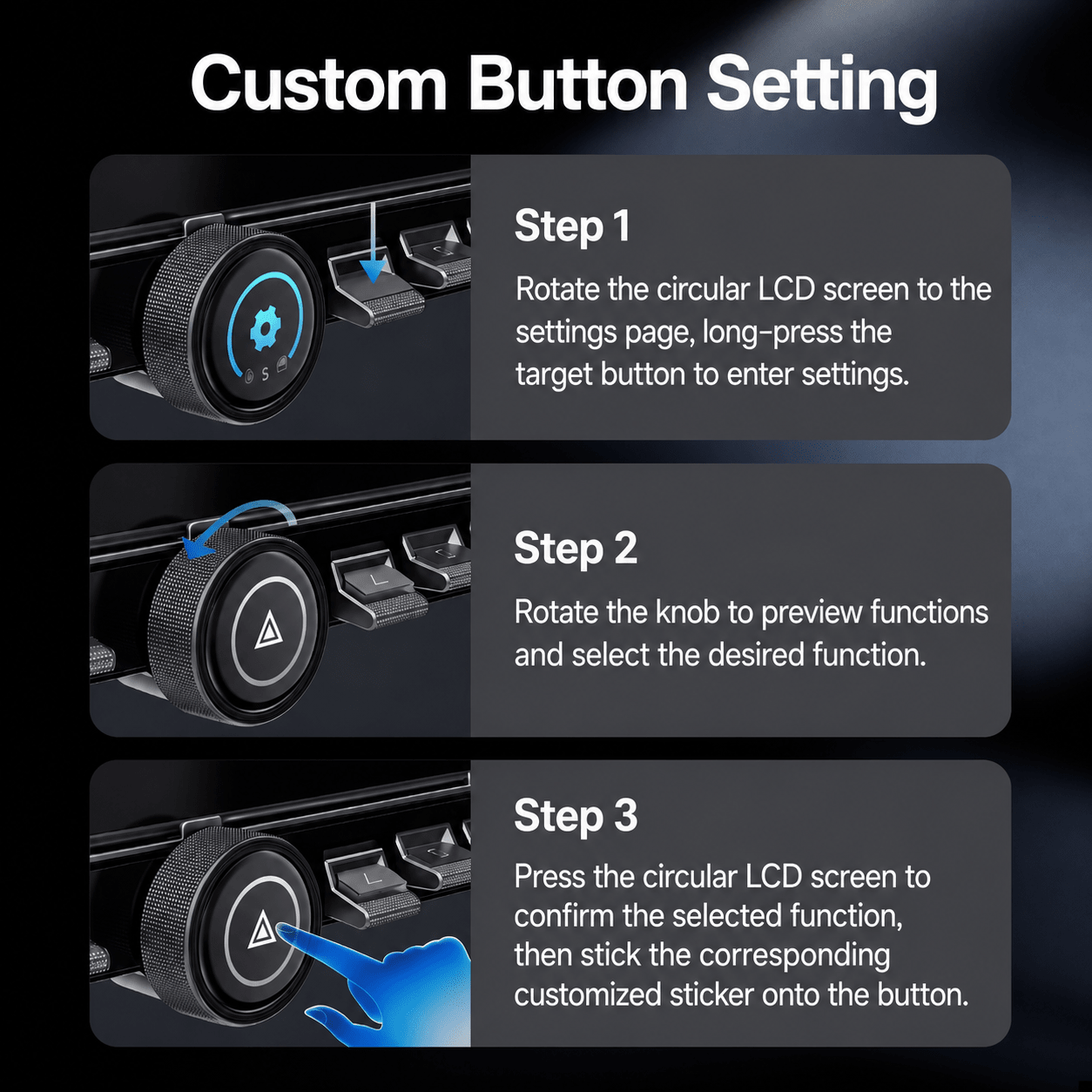 TESEVO Center Console Physical Button Control Panel for Model 3 & Model Y & Model YL - Tesevo
