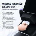 TESEVO hidden under-screen tissue holder installed in Model 3