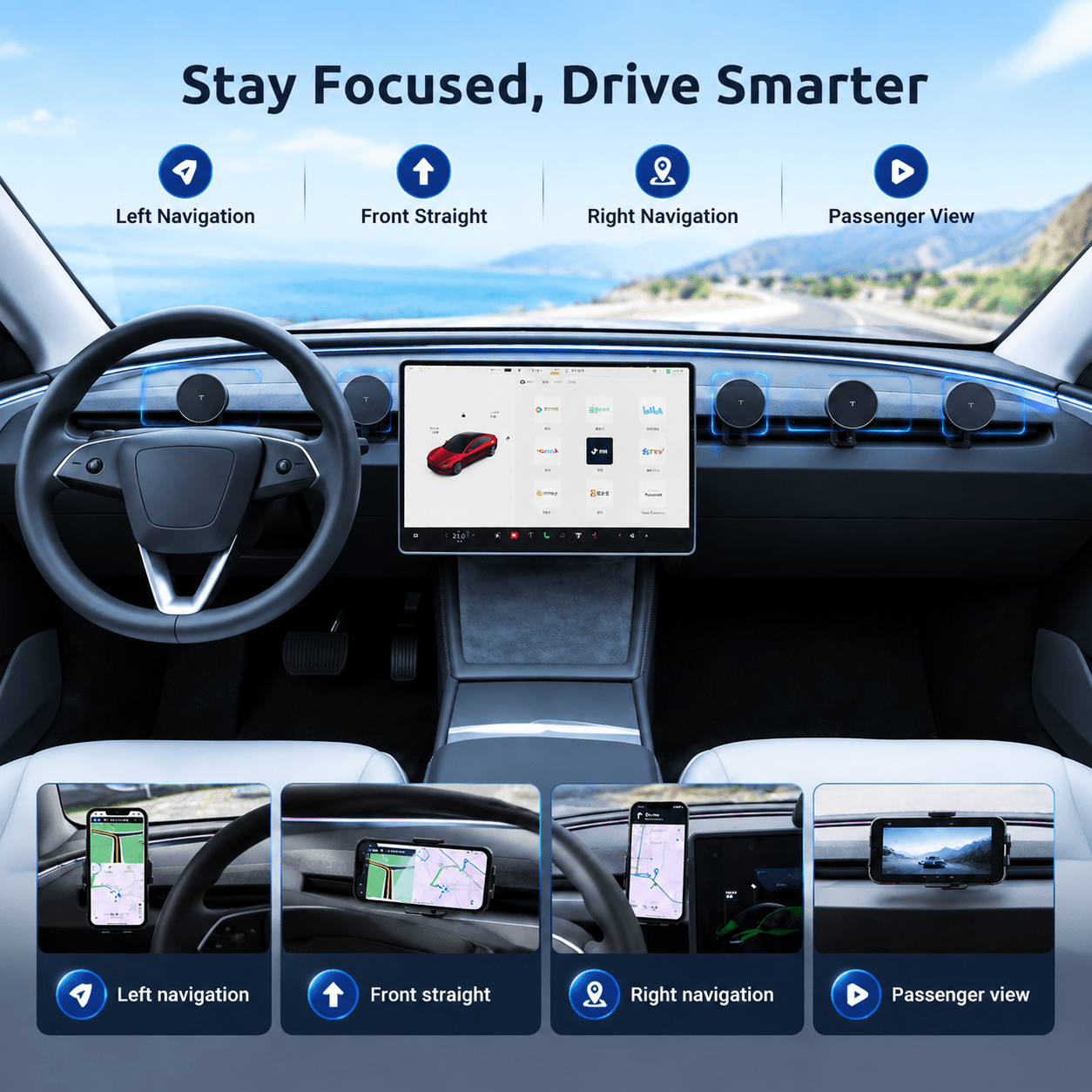 TESEVO Flexible Phone Holder for Tesla Model 3 Highland & Model Y Juniper / Model YL - Tesevo