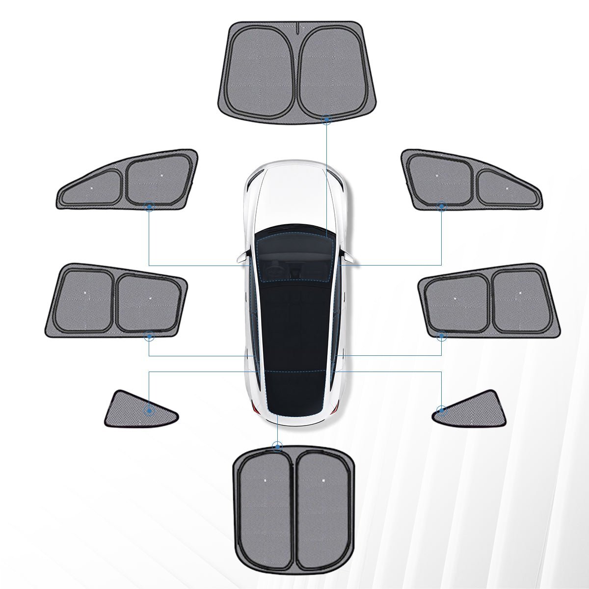 TESEVO Full Car Sun Shade Set for Tesla Model YL 2026+ - Tesevo