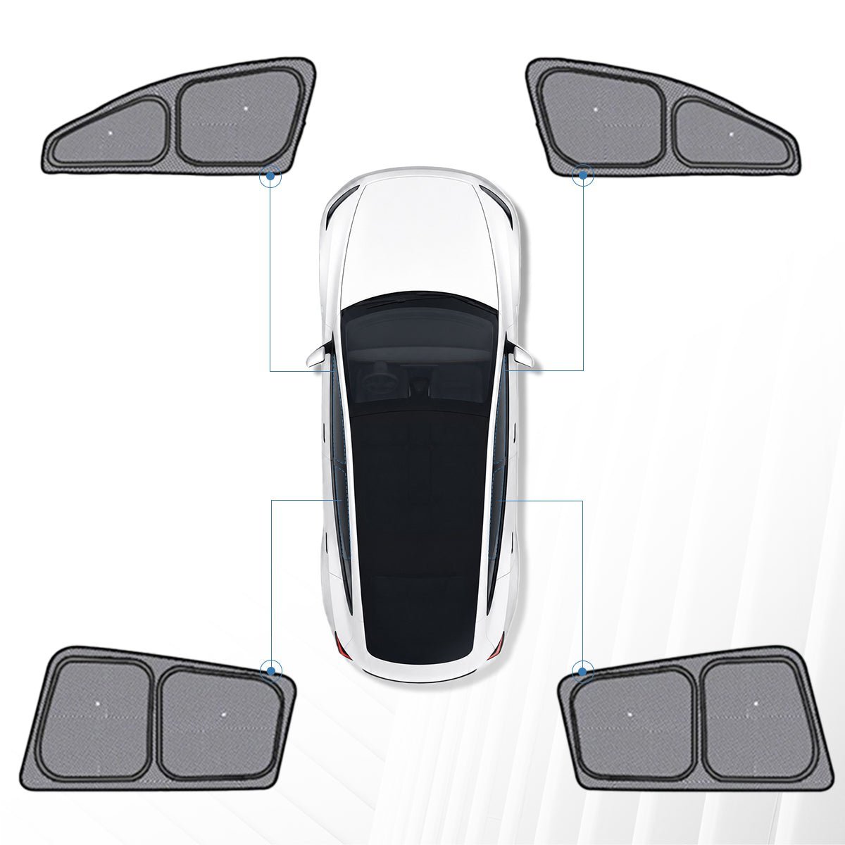 TESEVO Full Car Sun Shade Set for Tesla Model YL 2026+ - Tesevo