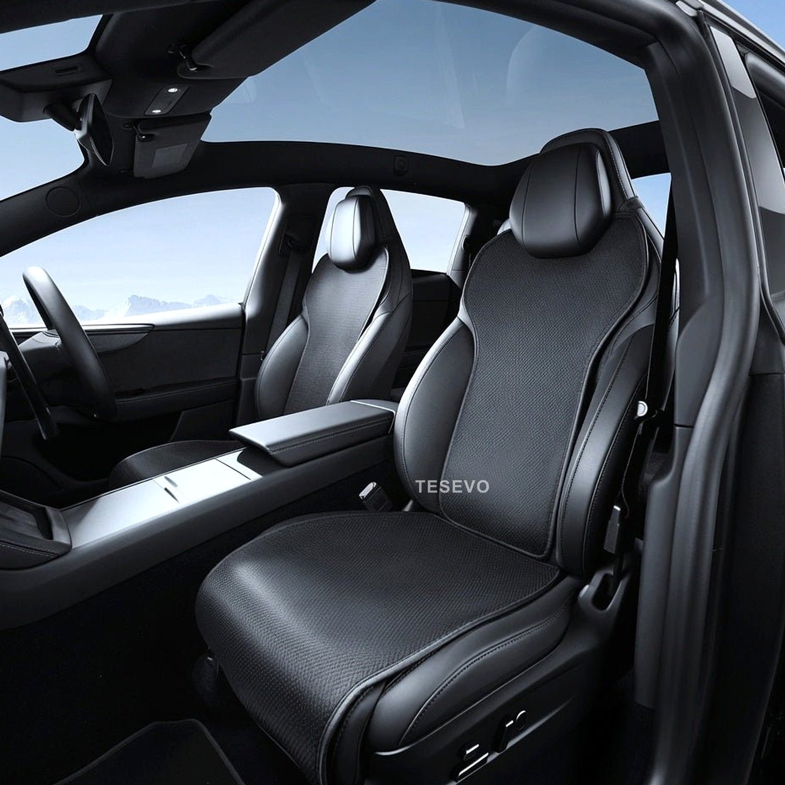 TESEVO Ice Silk Ventilated Seat Covers for Tesla Model YL 6-Seater (11PCS) - Tesevo