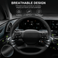TESEVO Kia EV9 leather steering wheel cover installed view
