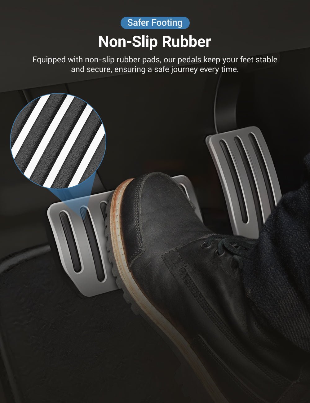 TESEVO Model S X metal brake gas pedal covers side photo