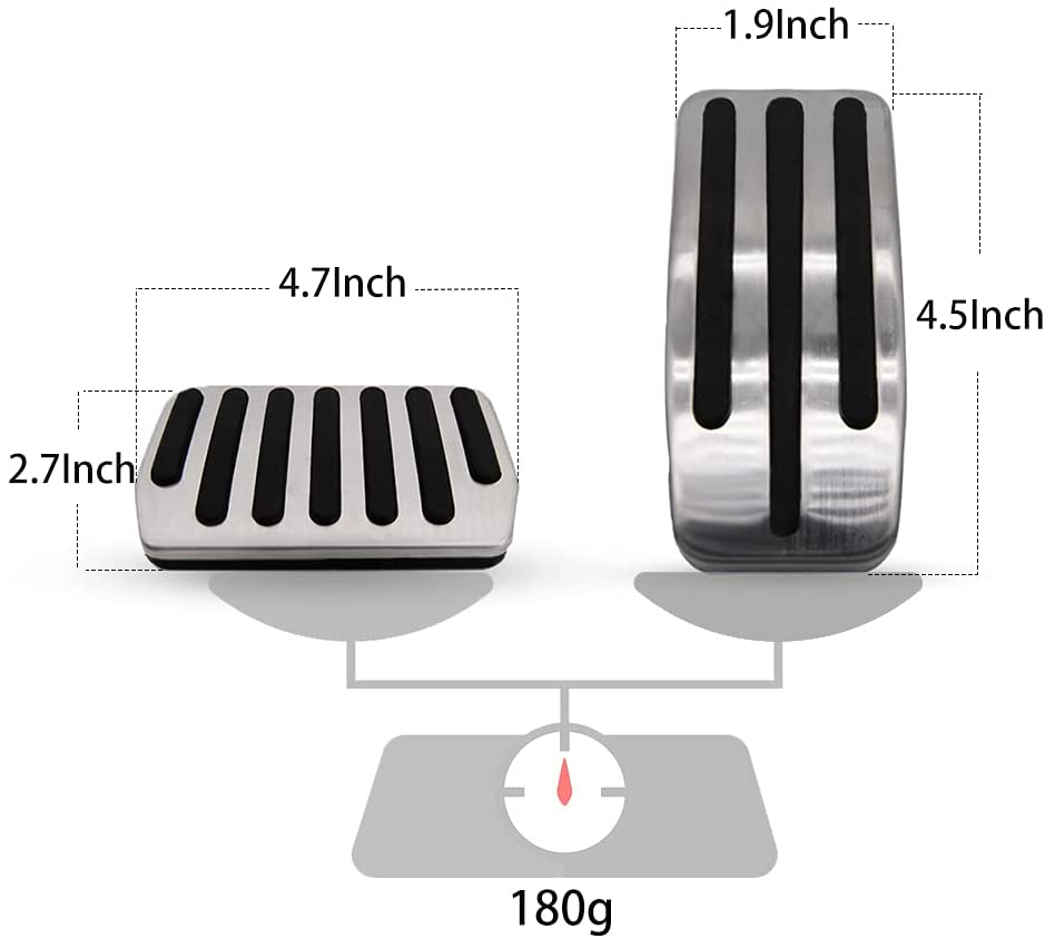 TESEVO Model S X metal brake gas pedal covers material detail