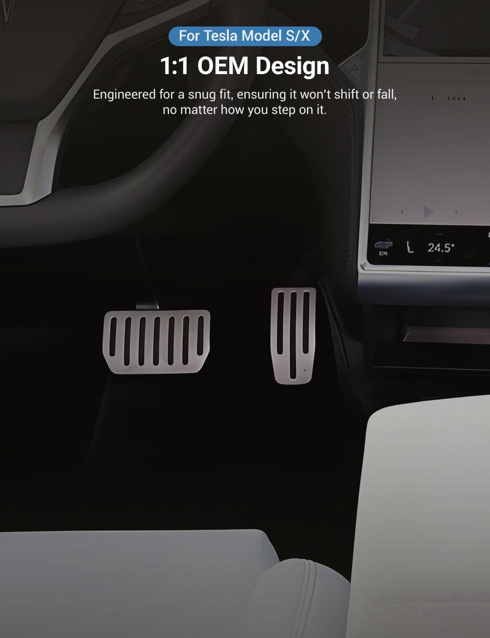 TESEVO Model S X metal brake gas pedal covers product photo