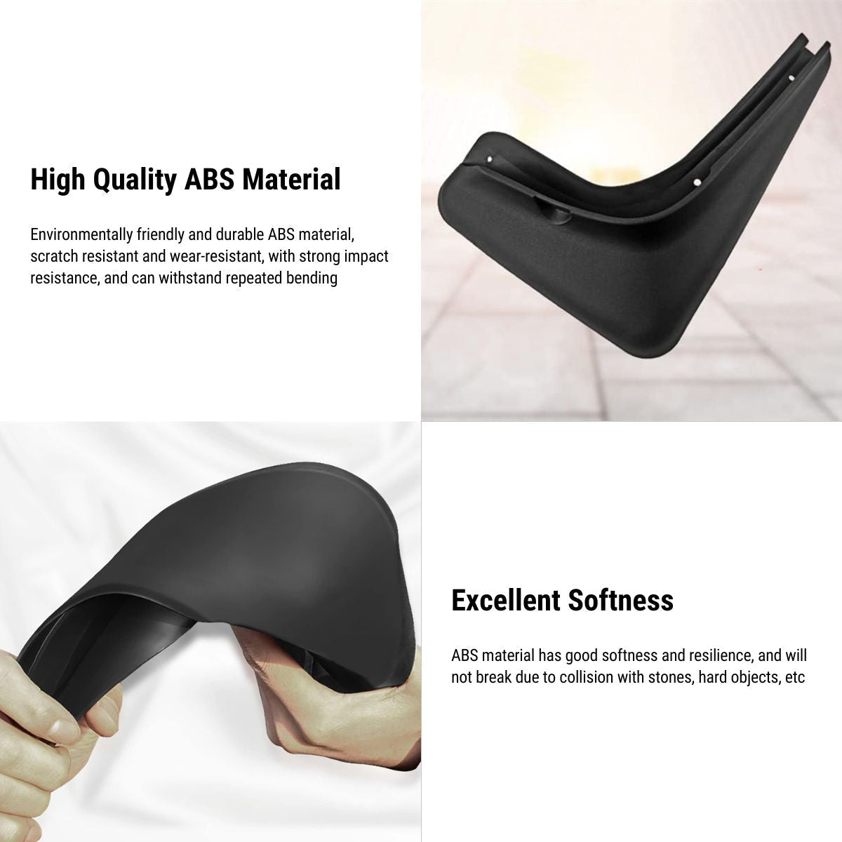 TESEVO Tesla Model S mud flaps splash guards angled view